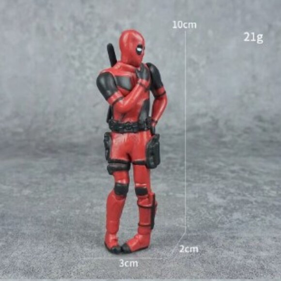 Deadpool 6 Piece Mini Figure Set Marvel Action Poses Desk Display - Picture 5 of 10